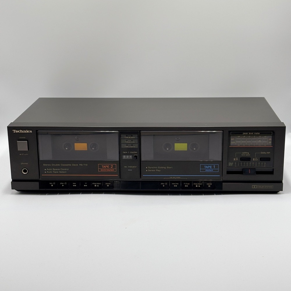 Technics RS-T10 Stereo Double Cassette Deck Vintage Dual Tape Player Recorder